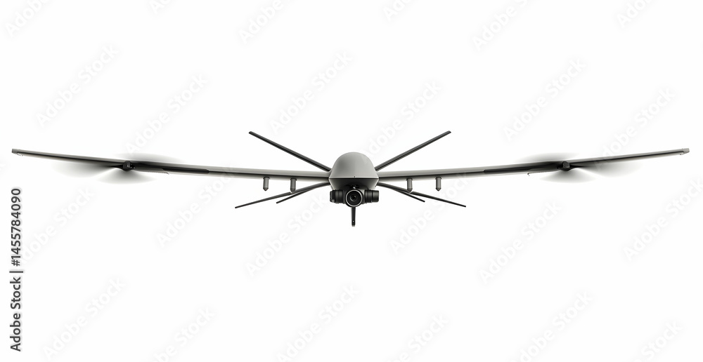 Flying Drone with Rotating Propellers and Camera Pointing Down Flying Drone with Rotating Propellers and Camera Pointing Down