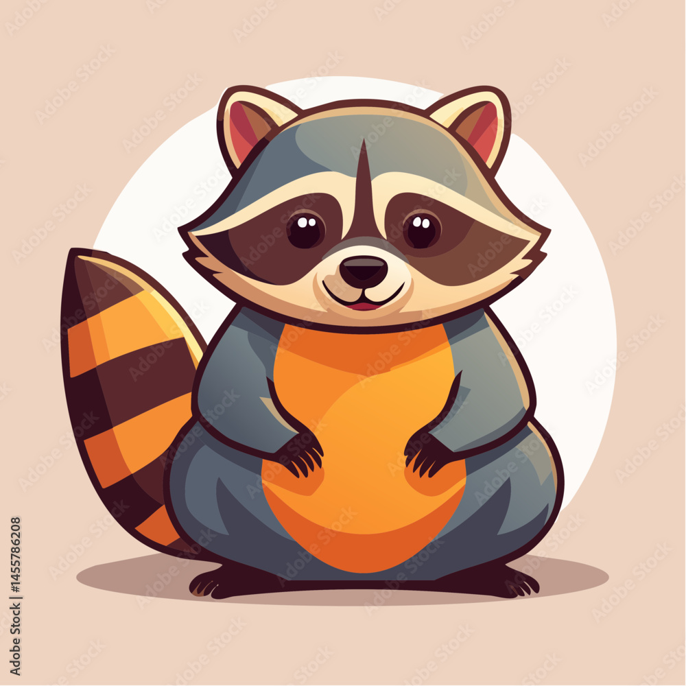 Obraz premium flat design raccoon