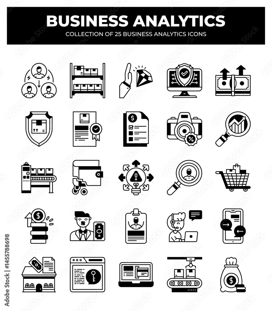 Collection of Business Analytics Icons: Data Analysis. Financial Reports. and Business Intelligence Collection of Business Analytics Icons: Data Analysis. Financial Reports. and Business Intelligence