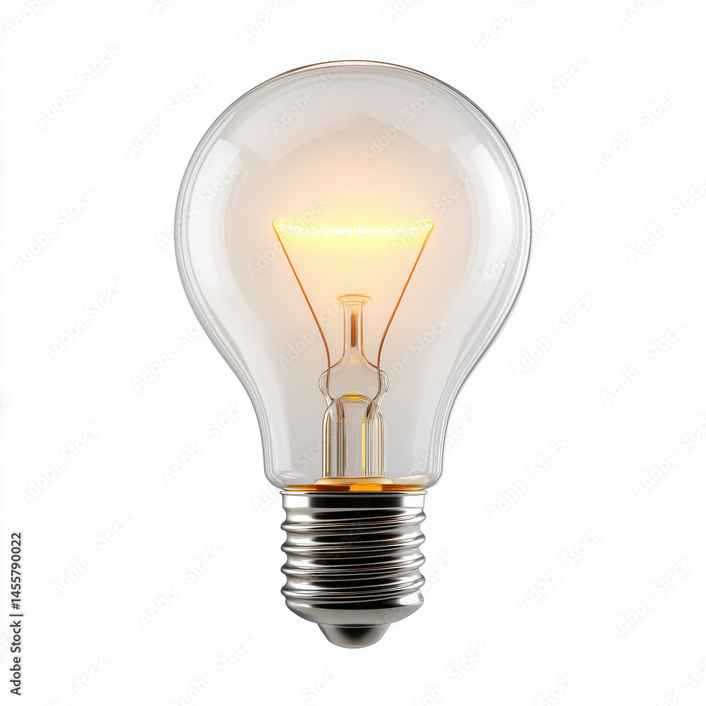 Illuminating Design: A Classic Lightbulb , isolated on white background Illuminating Design: A Classic Lightbulb , isolated on white background