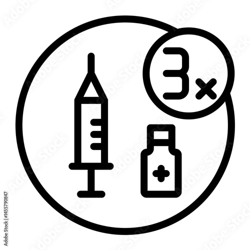 Vaccine Dose Vector Line Icon Design