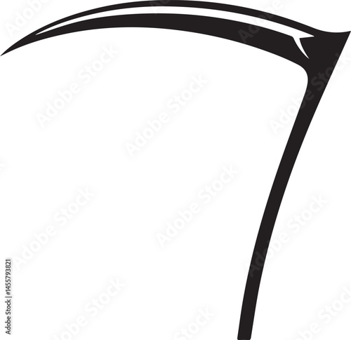Scythe Silhouette Black Vector | Farming Tool Icon