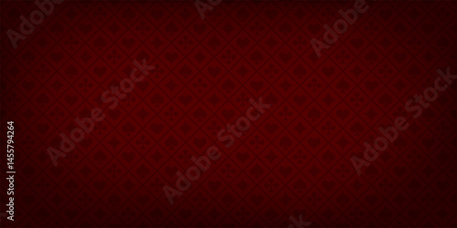 Poker red table background. Casino pattern. Realistic playing field for game blackjack. UI interface element. Vector illustration.