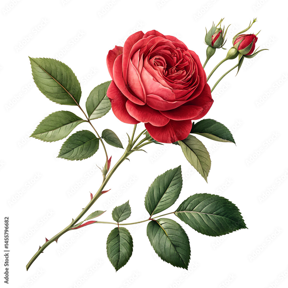 Obraz premium fulred rose leaves on transparent background png