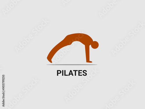 a brown silhouette of a person in a Pilates bridge exercise position
