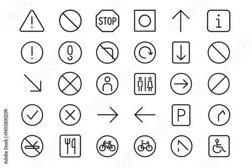 Signage Symphony: A captivating compilation of assorted symbolic indicators, each a silent yet eloquent guide for urban navigators and those traversing unfamiliar locales.