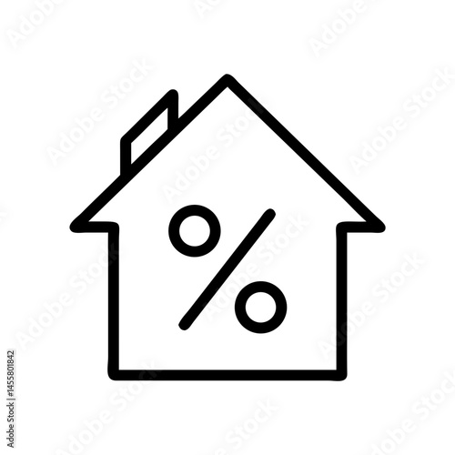 house with percentage on transparent background for web and graphic design