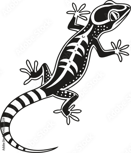 Vector silhouette of geckos on a plain white background

