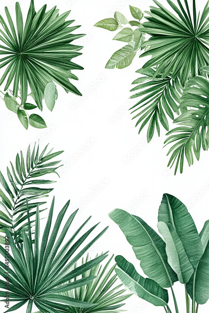 Monstera deliciosa leaf surrounded by delicate outlines of tropical foliage on a soothing pastel canvas - Botanical Background with copyspace Monstera deliciosa leaf surrounded by delicate outlines of tropical foliage on a soothing pastel canvas - Botanical Background with copyspace