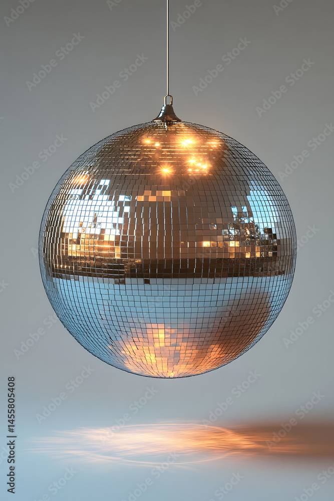 Obraz premium disco ball on a mirror