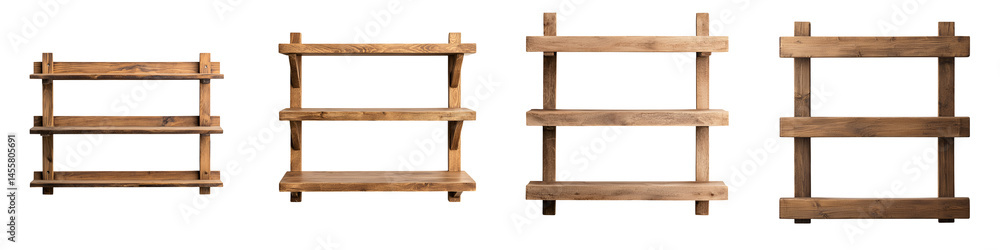 Wooden shelves with simple, minimalist design Wooden shelves with simple, minimalist design