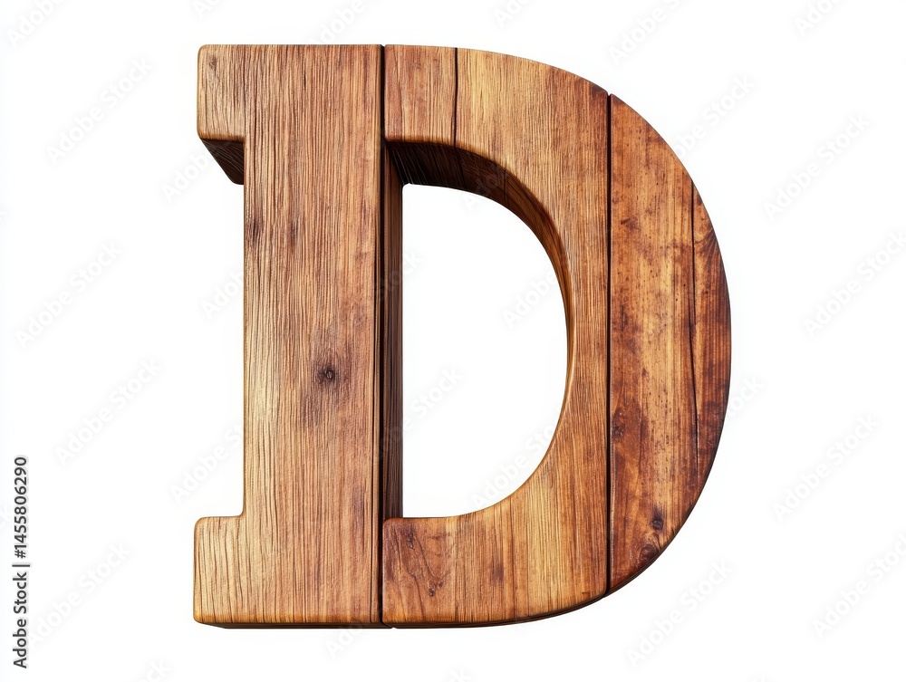 Rustic wooden letter d on white background, a captivating alphabet photography for design inspiration Rustic wooden letter d on white background, a captivating alphabet photography for design inspiration