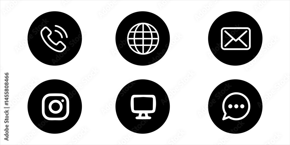 Website contact us and profile icon set Website contact us and profile icon set
