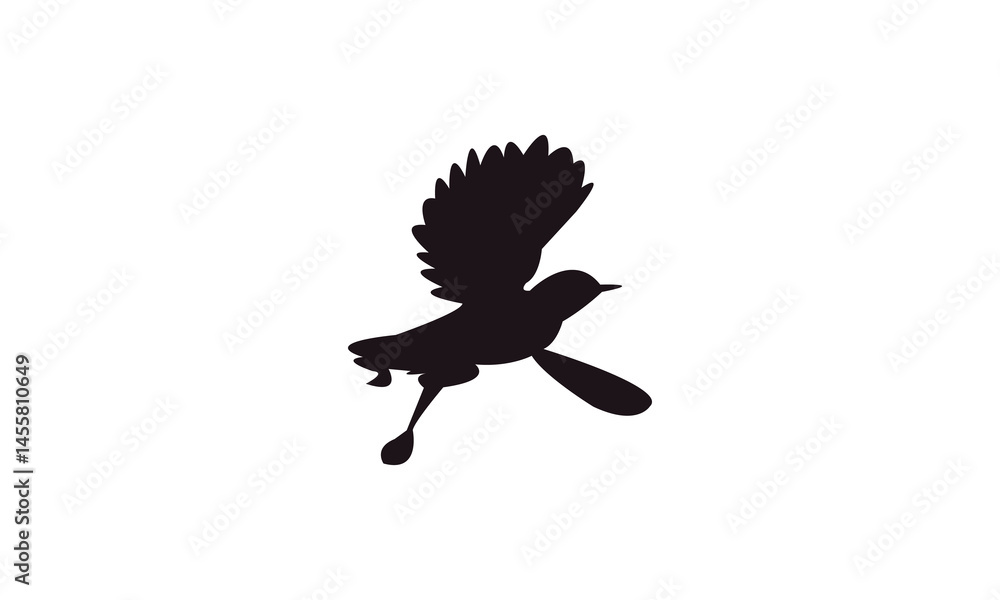 Fototapeta premium African stonechat bird Silhouette Design And Vector Illustration. 