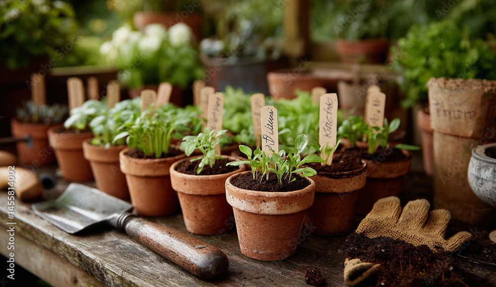 Rustic garden scene with seedlings growing in weathered pots. The word “Pretty” adds a whimsical, handmade touch to the earthy aesthetic.
Rustic garden scene with seedlings growing in weathered pots. The word “Pretty” adds a whimsical, handmade touch to the earthy aesthetic.
