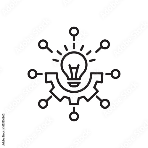 Innovation and Technology Network Icon Vector Representing Creativity, Ideas, and Connectivity for Digital Artwork Editable Illustration Isolated on a White Background