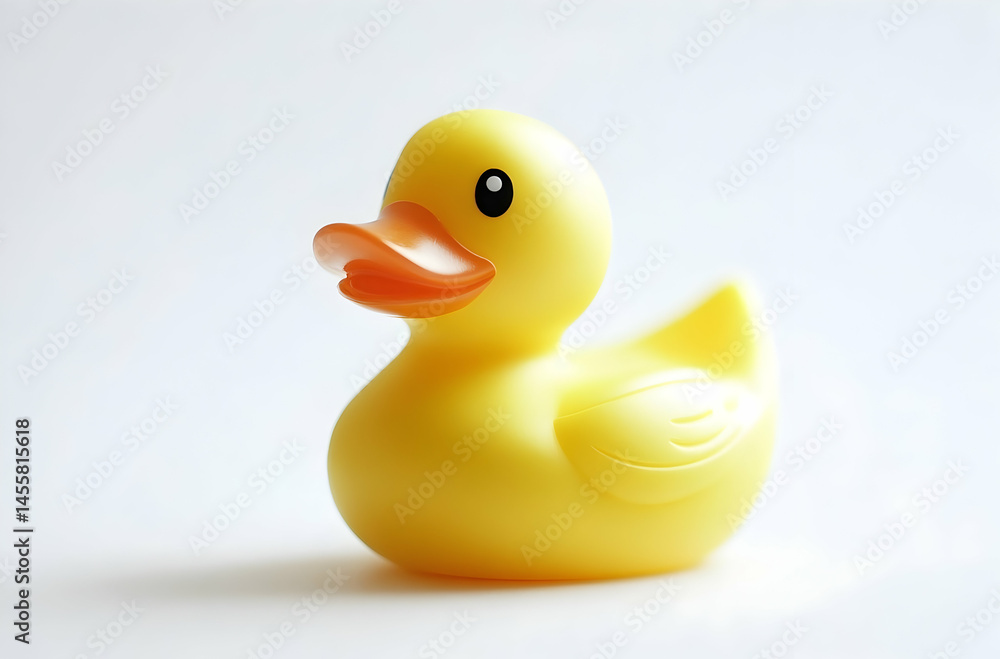Yellow Duck Toy on White Background Still Life Yellow Duck Toy on White Background Still Life