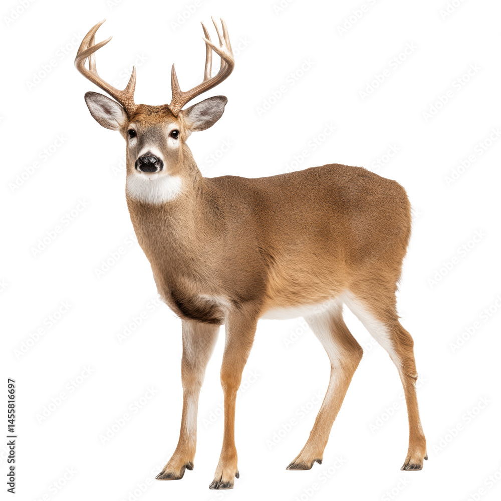 Majestic Deer in Full Glory , isolated on white background PNG cut out Majestic Deer in Full Glory , isolated on white background PNG cut out