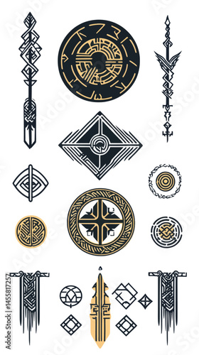 Viking Norse Symbol Collection: Icelandic Runes and Nordic Celtic Designs