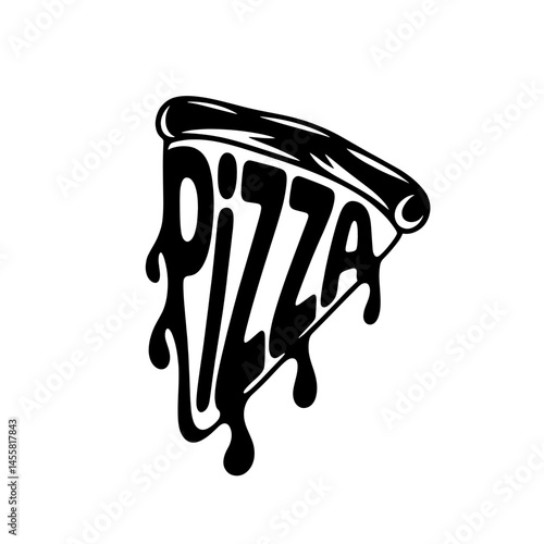 Creative pizza slice design showcasing melted cheese, ideal for food-related themes and culinary projects