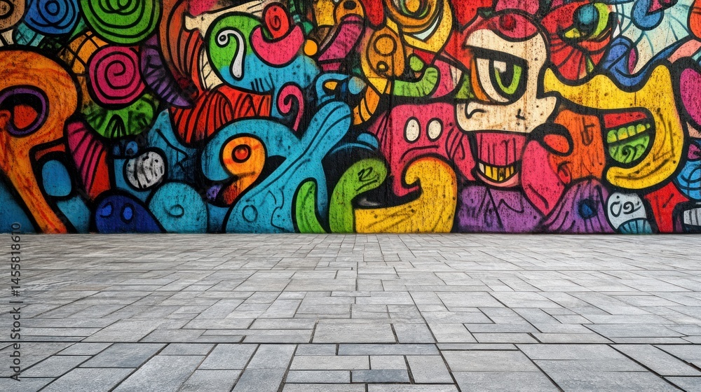 Obraz premium Vibrant Urban Graffiti Art on a City Street