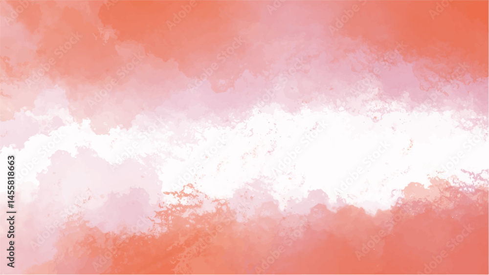 Fototapeta premium Vibrant orange watercolor background in high-quality vector format. Hand-painted texture with soft gradients and organic brush strokes.