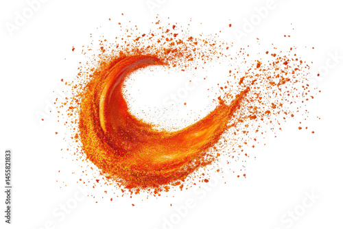 Hot spicy chili pepper powder splash illustration perfect for food packaging spicy recipes and cooking blogs