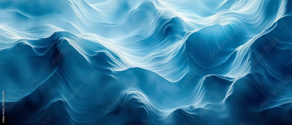 Fototapeta premium Abstract waves form fluid texture, exhibiting ethereal depth and motion.
