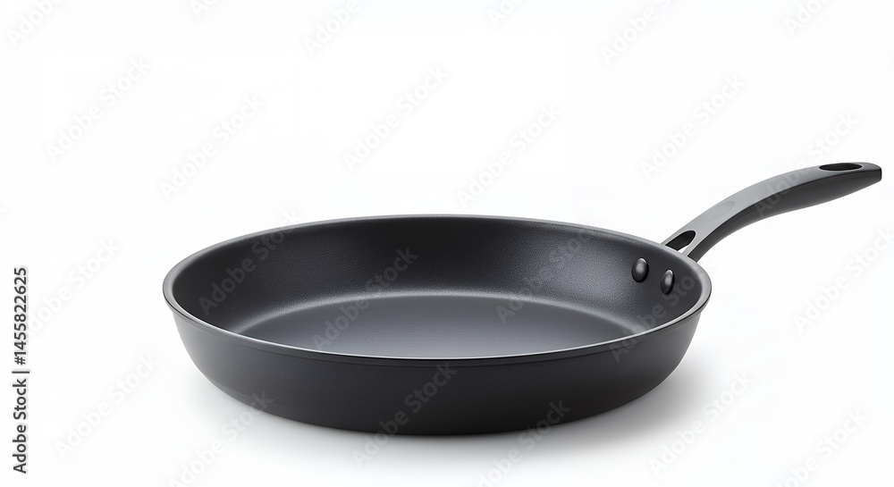 Isolated overhead view of a non stick frying pan on white background Isolated overhead view of a non stick frying pan on white background