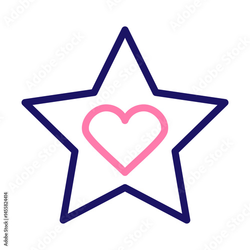 favourite Vector Line Two Colors Icon Design