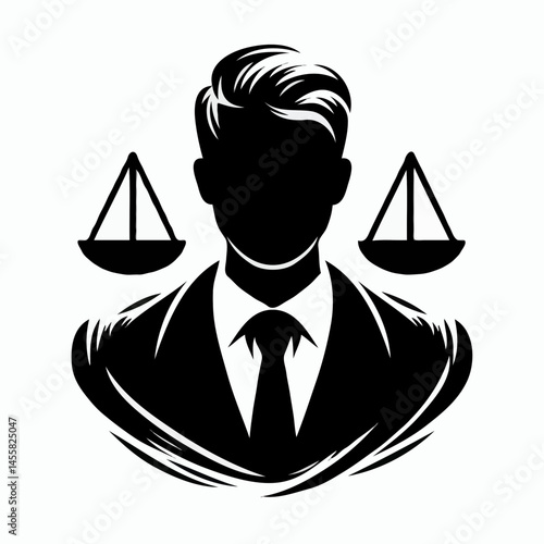 Male lawyer with justice scales 