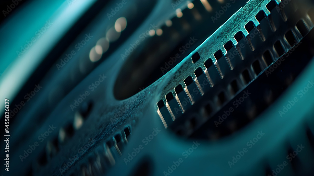 Intriguing close-up view of cogwheel showcases intricate mechanical design Intriguing close-up view of cogwheel showcases intricate mechanical design