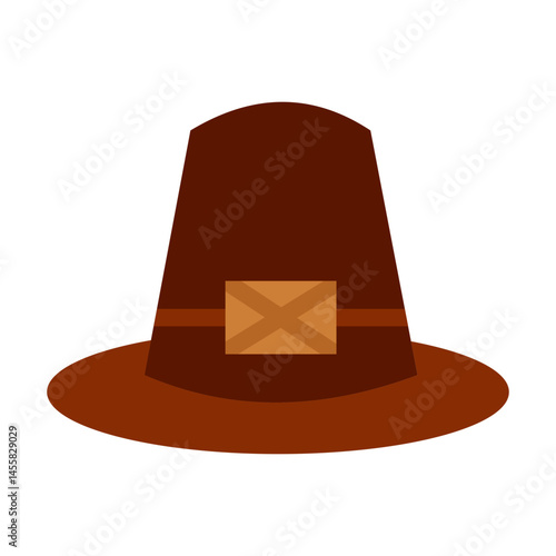 Pilgrim Hat Vector Design Icon Style