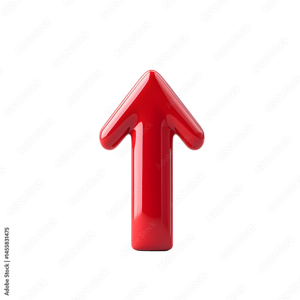 Red Upward Pointing Arrow for Symbolizing Growth and Progress Red Upward Pointing Arrow for Symbolizing Growth and Progress