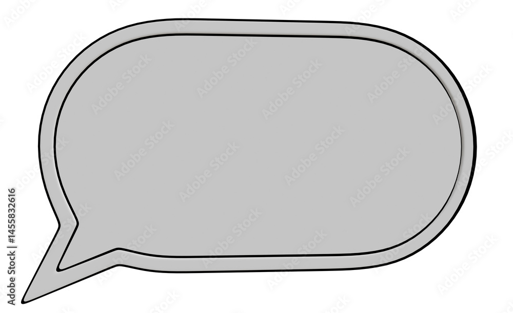 Naklejka premium A light gray speech bubble, simple and blank