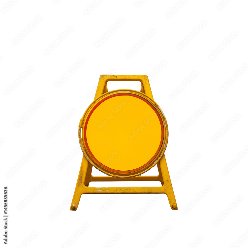 Fototapeta premium Caution sign in bright yellow color.