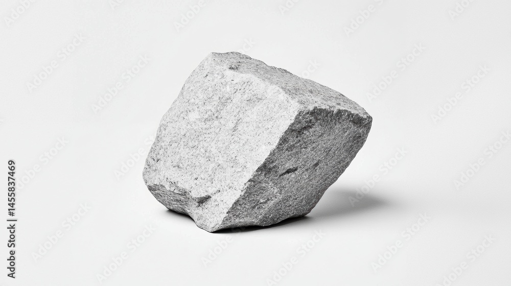 A gray rock with a rough texture and jagged edges. A gray rock with a rough texture and jagged edges.