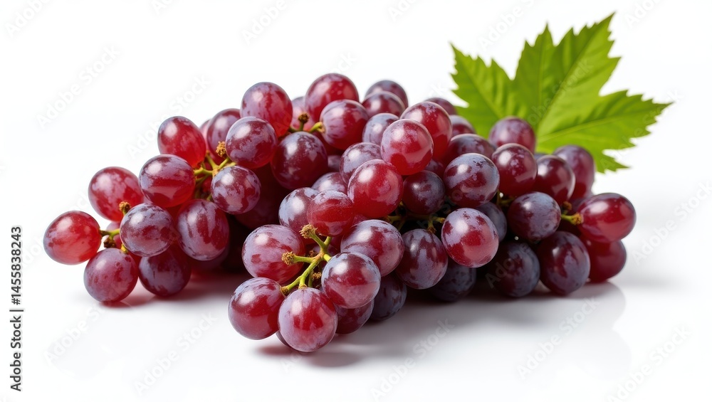 Red Grapes Bunch on White Red Grapes Bunch on White