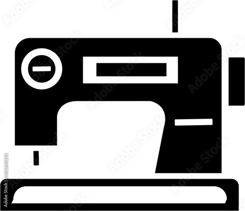 Retro sewing machine icon isolated on white background. Mechanical device for stitching fabric and creating garments. Vintage machine for sewing icon. Old equipment of a dressmaker. isolated transpare