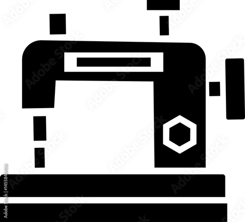 Retro sewing machine icon isolated on white background. Mechanical device for stitching fabric and creating garments. Vintage machine for sewing icon. Old equipment of a dressmaker. isolated transpare