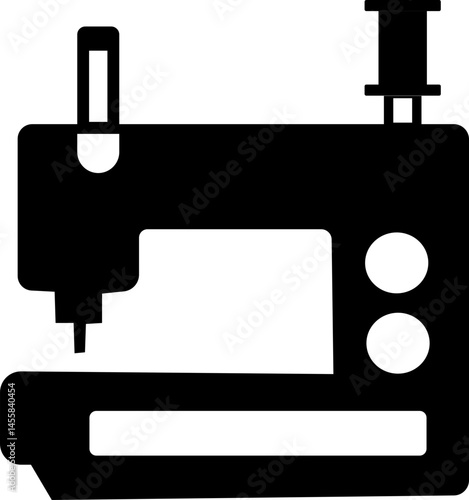 Retro sewing machine icon isolated on white background. Mechanical device for stitching fabric and creating garments. Vintage machine for sewing icon. Old equipment of a dressmaker. isolated transpare