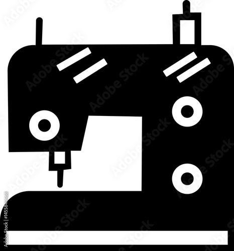 Retro sewing machine icon isolated on white background. Mechanical device for stitching fabric and creating garments. Vintage machine for sewing icon. Old equipment of a dressmaker. isolated transpare