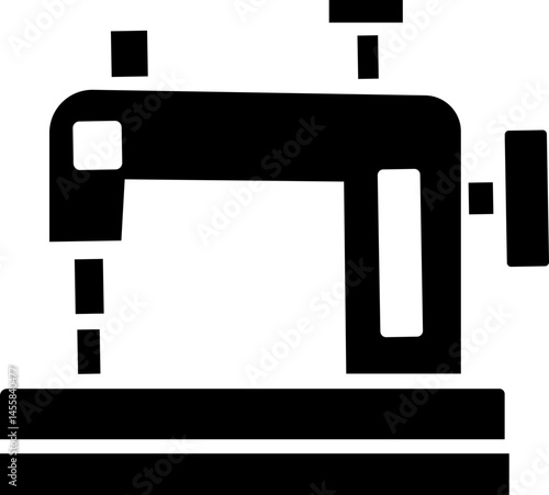 Retro sewing machine icon isolated on white background. Mechanical device for stitching fabric and creating garments. Vintage machine for sewing icon. Old equipment of a dressmaker. isolated transpare