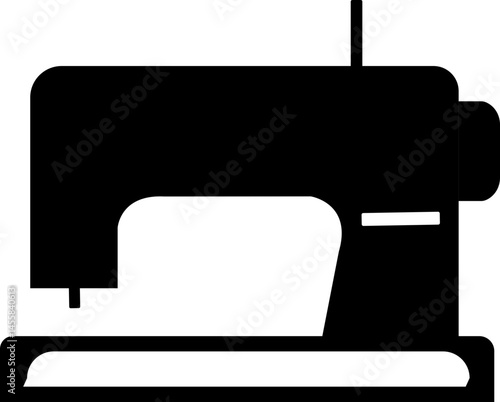Retro sewing machine icon isolated on white background. Mechanical device for stitching fabric and creating garments. Vintage machine for sewing icon. Old equipment of a dressmaker. isolated transpare