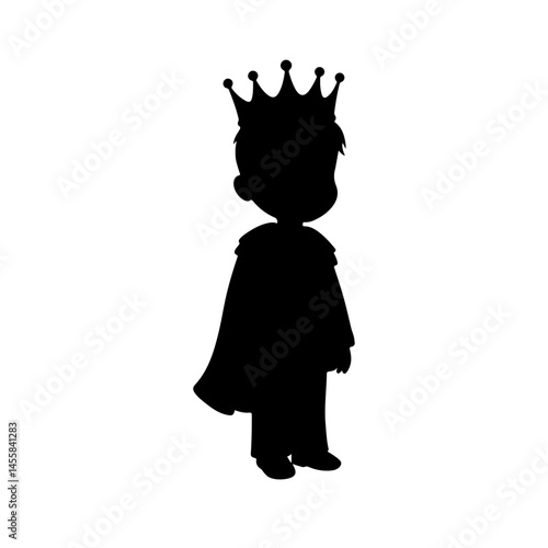 Kid Prince silhouette vector flat illustration design.