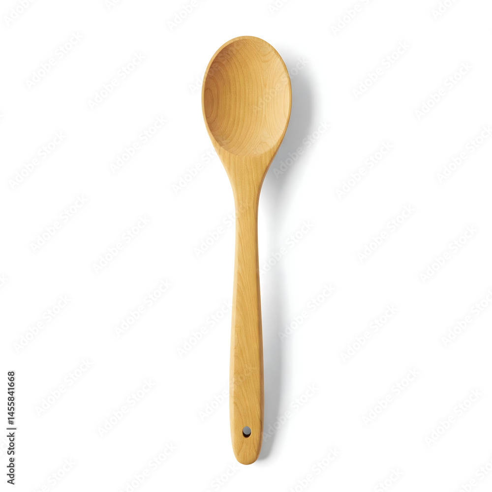 Top View of Wooden Cooking Spoon isolate on white background Top View of Wooden Cooking Spoon isolate on white background