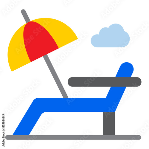 Beach Chair Vector Design Icon Style
