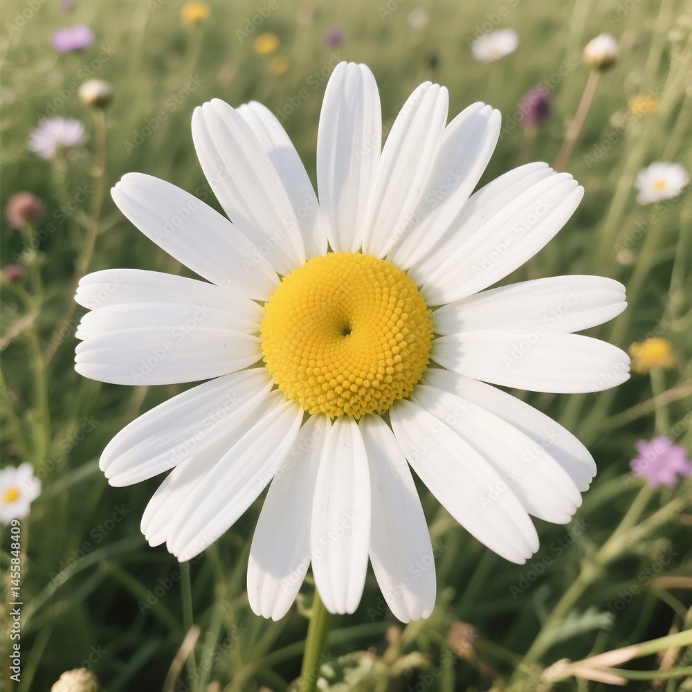 Fototapeta premium Close-up of daisy flower on white petals