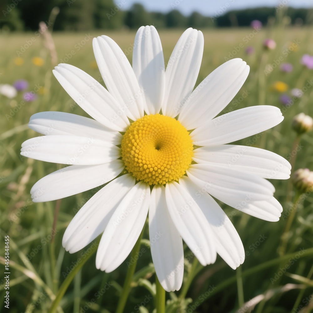Fototapeta premium Close-up of daisy flower on white petals