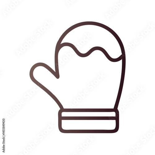 Winter mitten icon outline design for Christmas decoration  